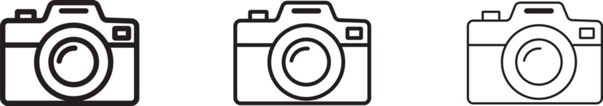 Camera icon set, vector illustration