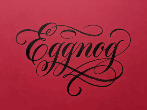 Elegant Eggnog Calligraphy Design for Festive Holiday Celebrations