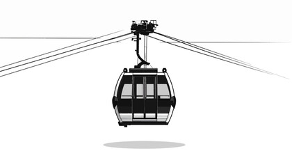 Cable car cabin in air. © jaja