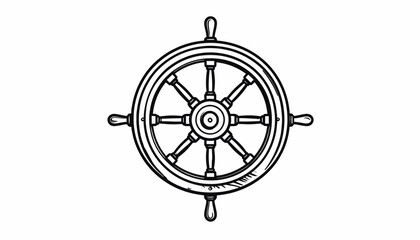 Ship Navigation Steering Wheel Closeup. © jaja
