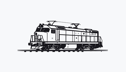 Electric locomotive train engine machine. © jaja