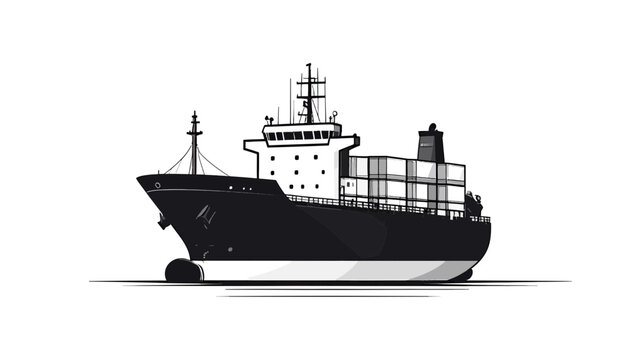 Large cargo ship sailing on water.