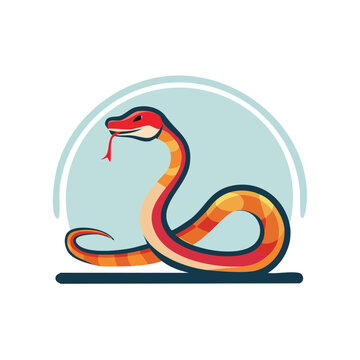 Flat illustration of a coral snake isolated on transparent background