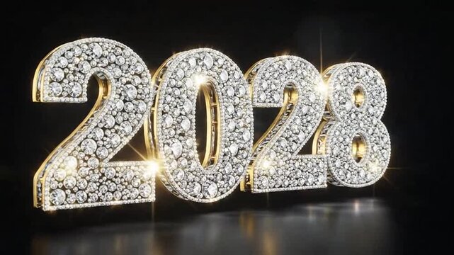 Sparkling Diamond 2028 New Year.
