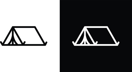 Camping icons in black and white colors © mila