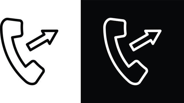Call outgoing icons in black and white colors