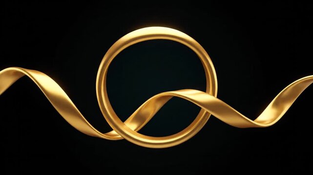 Golden Ribbon Forming Infinity Loop.