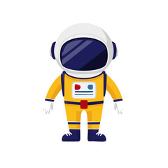 Fototapeta premium Flat vector illustration of cartoon astronaut