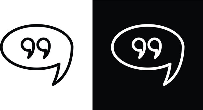 Comment quote icons in black and white colors