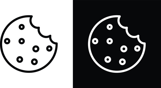 Cookie icons in black and white colors