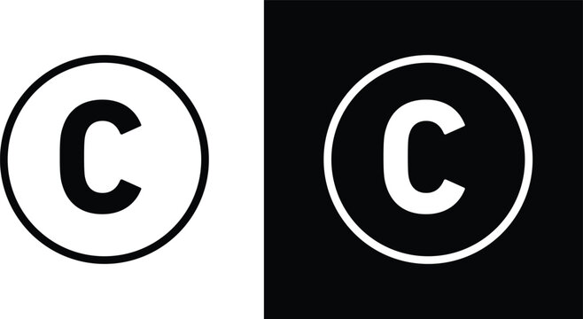Copyright icons in black and white colors