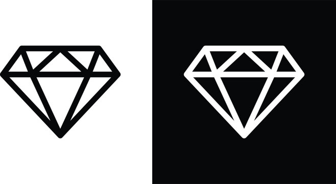 Diamond icons in black and white colors