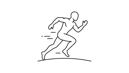 Fototapeta premium a man running with motion lines.