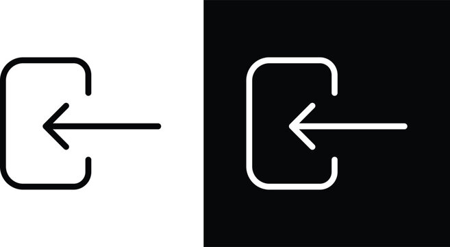 Log Out icons in black and white colors