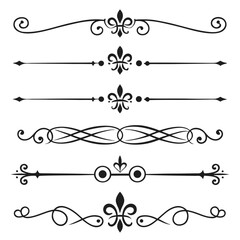 Elegant fleur de lis flourish divider collection. © yeasin