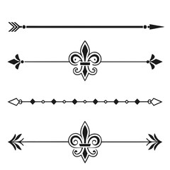 Elegant fleur de lis dividers and geometric lines. © yeasin