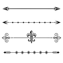 Elegant dividers with fleur de lis and elements. © yeasin