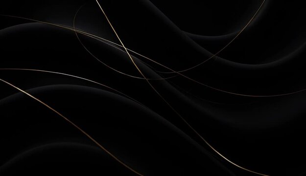 Luxury Black Abstract Background with Gold Lines Elegant Design