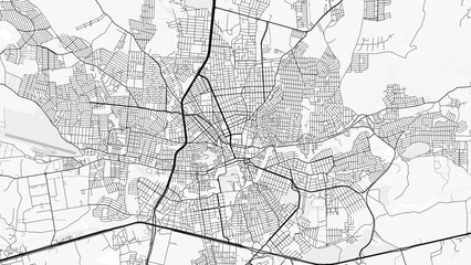 Obraz premium Caruaru City Map. Minimalist black and white line art poster for printing, wallpaper, wall art, and map resources for home and office decor
