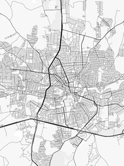 Obraz premium Caruaru City Map. Minimalist black and white line art poster for printing, wallpaper, wall art, and map resources for home and office decor
