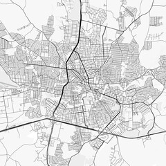 Obraz premium Caruaru City Map. Minimalist black and white line art poster for printing, wallpaper, wall art, and map resources for home and office decor