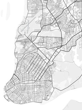 Bel&eacute;m City Map. Minimalist black and white line art poster for printing, wallpaper, wall art, and map resources for home and office decor
