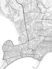 Obraz premium Maceió City Map. Minimalist black and white line art poster for printing, wallpaper, wall art, and map resources for home and office decor