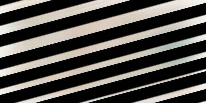 Minimalist geometric pattern featuring bold black diagonal stripes on a pale neutral background with soft iridescent highlights.