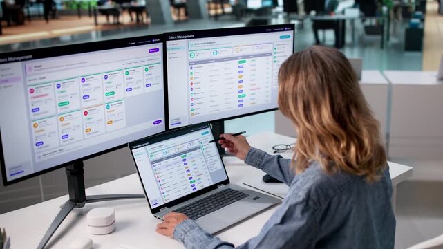 Human Resources Manager Using Laptop