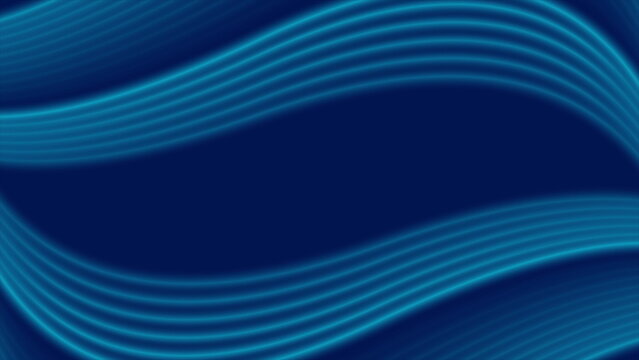 Blue smooth wavy lines abstract modern background