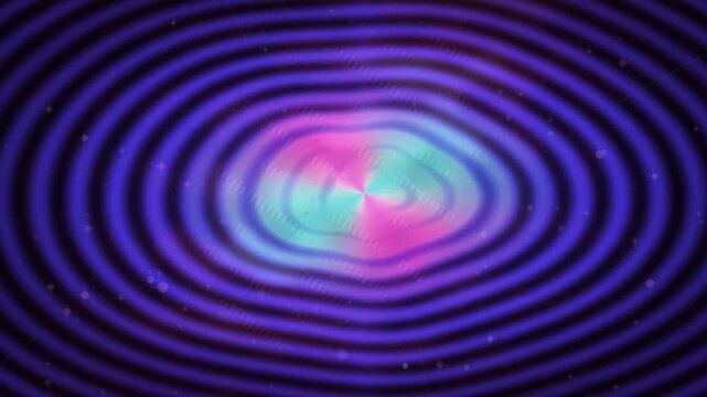 Vibrant neon energy waves creating glowing concentric patterns in a dynamic tunnel effect