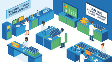 Fototapeta premium Solar Panel Efficiency Improvement Research Laboratory