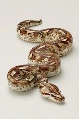 Fototapeta premium Boa constrictor resting on a seamless white backdrop