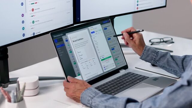 Office Manager Carefully Organizing Documents