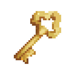 Fototapeta premium 16 bit retro legend key unlock icon game asset