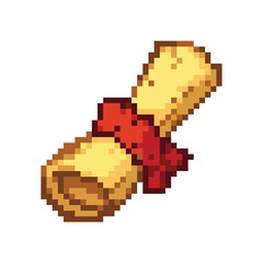 Fototapeta premium 16 bit retro parchment magic scroll icon game asset