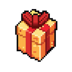 Fototapeta premium pixel art gift box design vector illustration