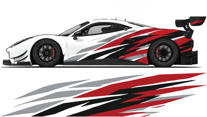 Fototapeta premium Racing Car with Red Black Decals 2.