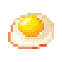 Fototapeta premium pixel art retro fried egg food vector icon illustration