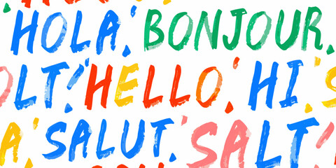 Colorful hand written greetings vector illustration on a white background © Gita