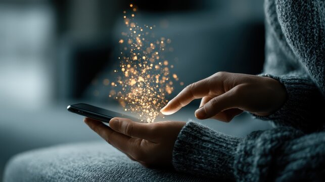 Person sending reminder messages for a book club featuring a selected book, emphasizing communication and community engagement through digital devices.