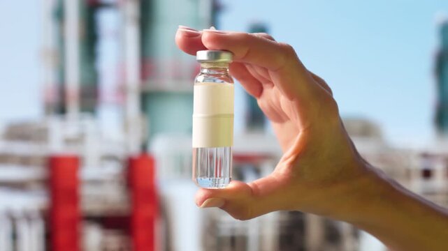 Female Engineer Carefully Examines Oil Sample