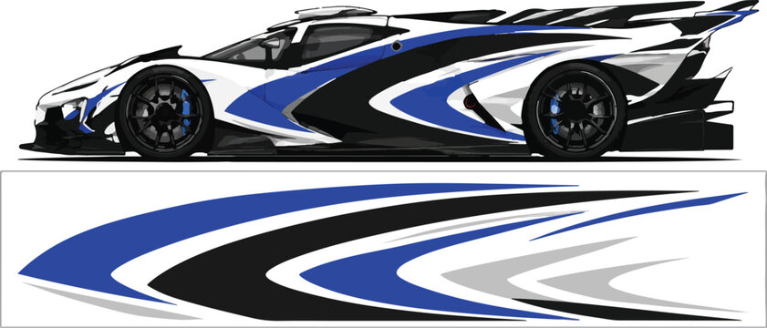 Racing Car Side View Decal 2.