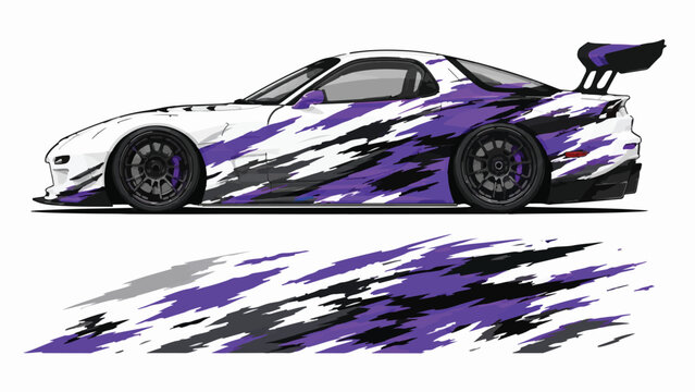 Purple Black and White Racing Car 7.