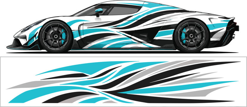 Modern sports car side view design 2.