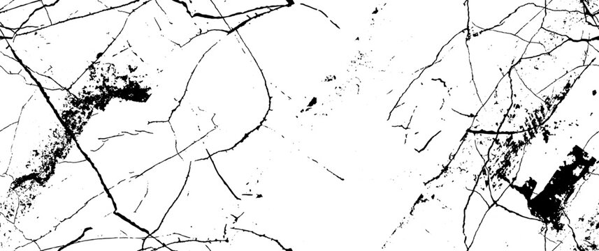 Distress Grunge Texture. Seamless Pattern. Halftone Old, Retro Background. Broken, Cracked Wall Texture. Scratched, Dirt Print. Black and White Grunge Style. Noise Rough Design. Vector Illustration.