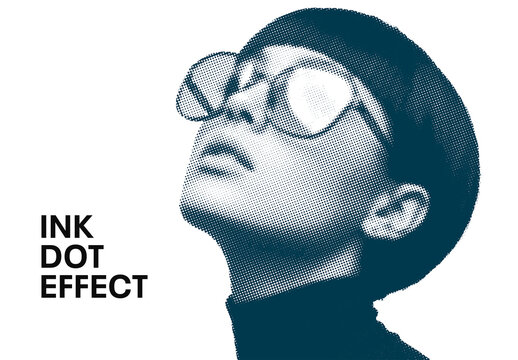 Ink Dot Halftone Portrait Photo Effect