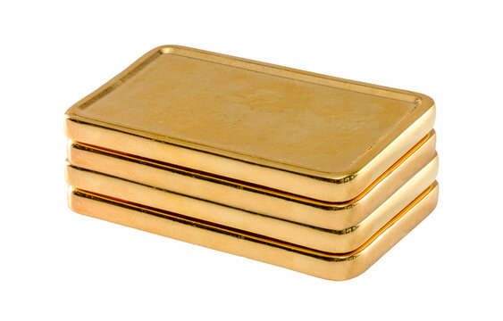 Gold bars 96.5% on a white background