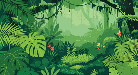 A lush green jungle scene © Clara