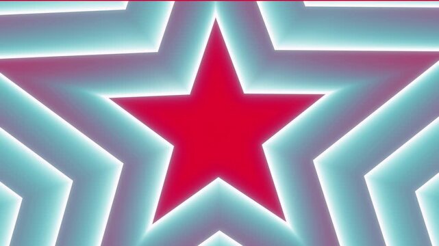 Glowing red star with layered neon outlines on a futuristic abstract background
